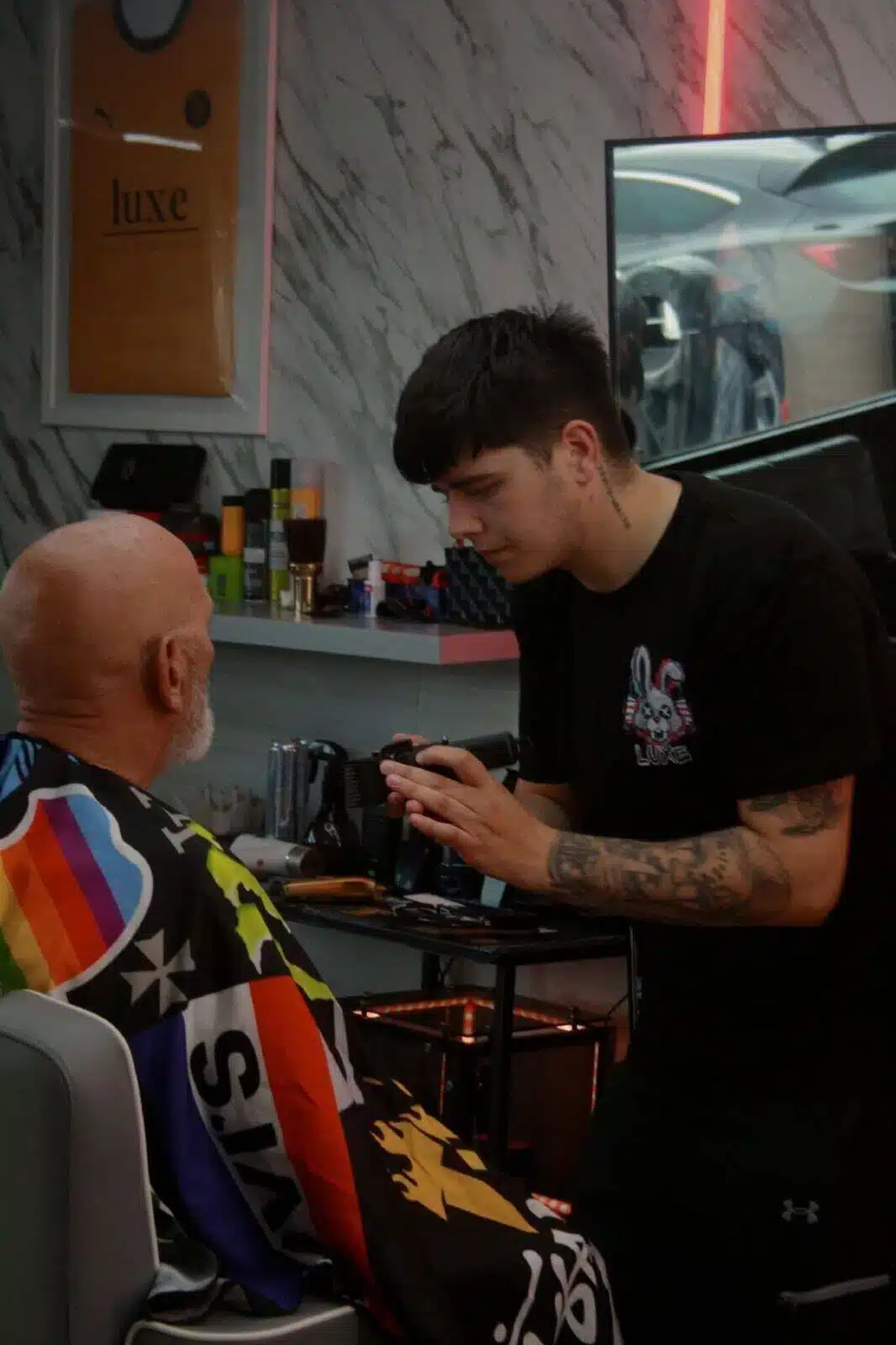 Recent men’s haircut